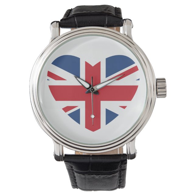 British Heart Watch - Union Jack Flag Armbanduhr (Vorderseite)