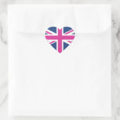British Hearts - Blue & Pink Union Jack Herz-Aufkleber (Tasche)