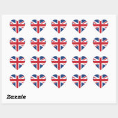 British Hearts - Union Jack Heart Stickers (Blatt)