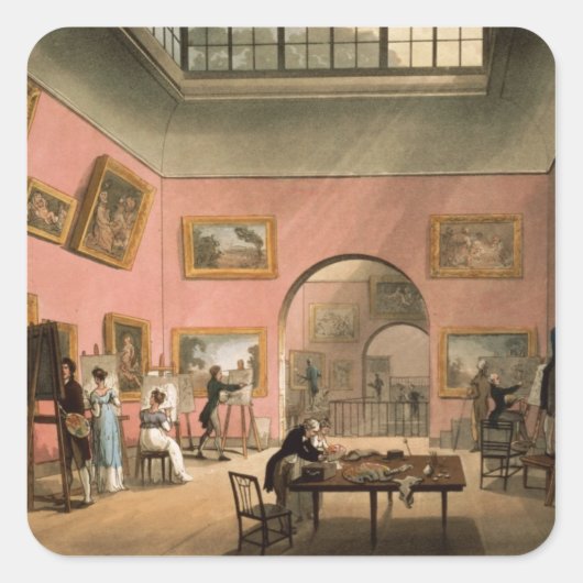 British Institution, Pall Mall Quadratischer Aufkleber (Vorderseite)