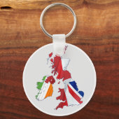 BRITISH ISLES MAP AND FLAGS KERING SCHLÜSSELANHÄNGER (Vorderseite)