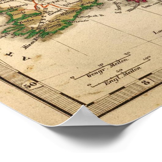 British Isles Map Poster (Ecke)