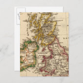 British Isles Map Postkarte (Vorne/Hinten)