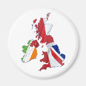 BRITISH ISLES MAP UND FLACHEN MAGNET (Vorne)