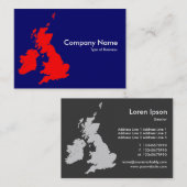 British Isles - Red and Dark Blue (000066) Visitenkarte (Vorne/Hinten)