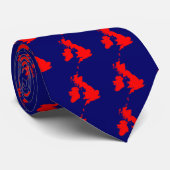 British Isles - Red on Dark Blue (000066) Krawatte (Gerollt)
