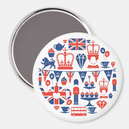 British Jubilee Icons Magnet (Vorderseite/Rückseite)
