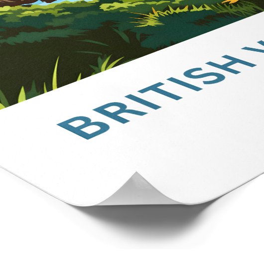 British Jungfrau Islands Caribbean Travel Print Poster (Ecke)