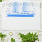 British Jungfrau Islands Coastal Nautical Sailing  Geschirrtuch (Gefaltet)