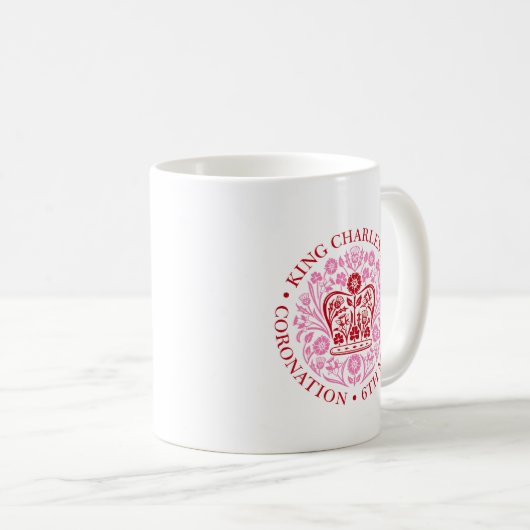 British King III Charles Memorabilia Coronation Kaffeetasse (VorderseiteRechts)