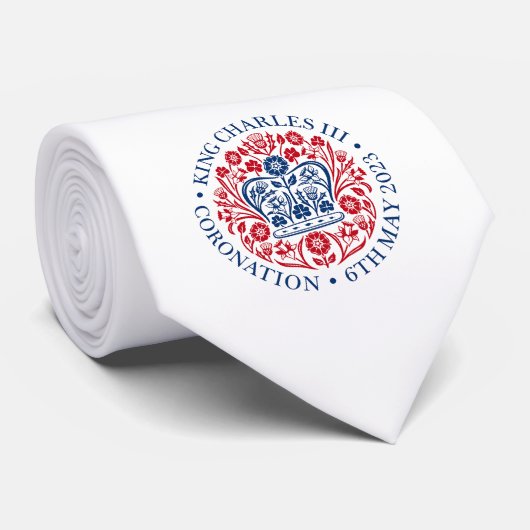 British King III Charles Memorabilia Coronation Krawatte (Gerollt)