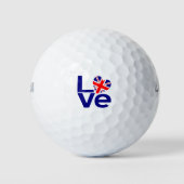 British LIEBE Blue Heart Flag Golfball (Vorderseite)