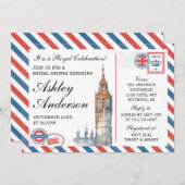 British London Bridal Shower Einladung (Vorne/Hinten)