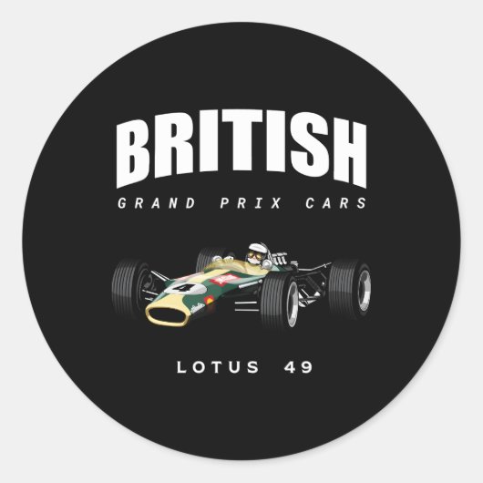 British Lotus 49 Grand Prix Car Runder Aufkleber (Vorderseite)