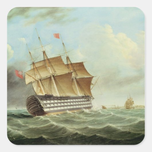 British Man-o' War Quadratischer Aufkleber (Vorderseite)