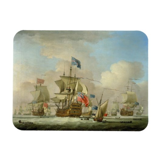British Men-of-War und Sloop, c.1720-30 (Öl auf Magnet (Horizontal)