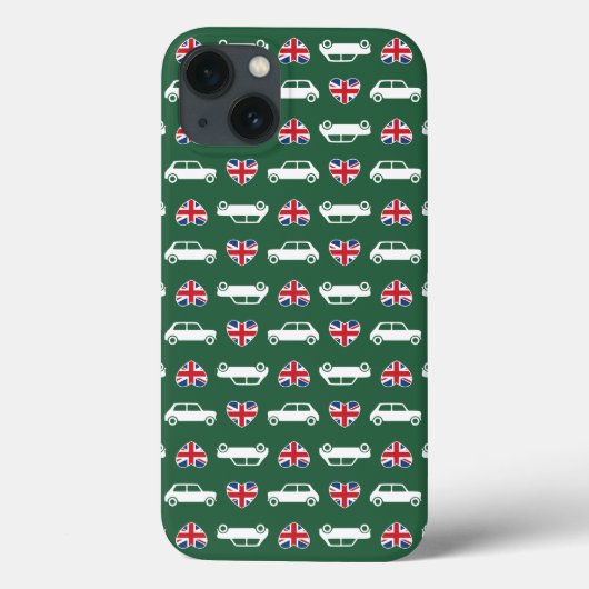 British Mini Cooper Hearts - Green Case-Mate iPhone Hülle (Rückseite)