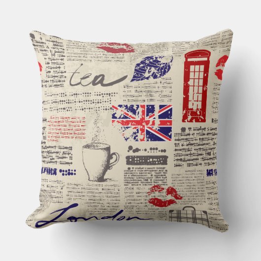 British newspaper pattern kissen (Vorderseite)