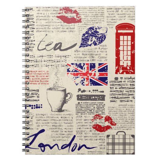British newspaper pattern notizblock (Vorderseite)