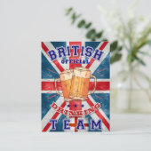 British Offiziell Drinking Team. Schönes Bier Postkarte (Stehend Vorderseite)