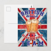 British Offiziell Drinking Team. Schönes Bier Postkarte (Vorne/Hinten)