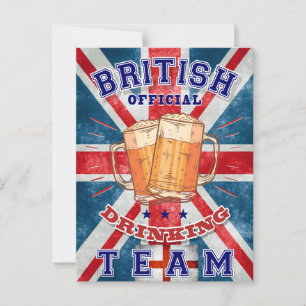 British Offiziell Drinking Team. Schönes Bier Postkarte