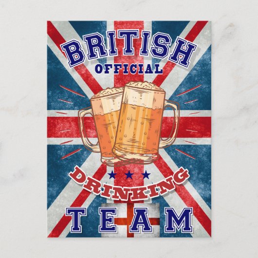 British Offiziell Drinking Team. Schönes Bier Postkarte (Vorderseite)