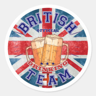 British Offiziell Drinking Team. Schönes Bier Runder Aufkleber