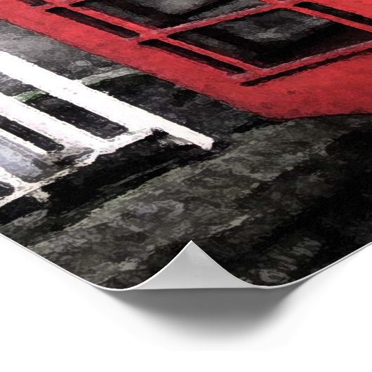 British Phone Booth Fresco Poster (Ecke)