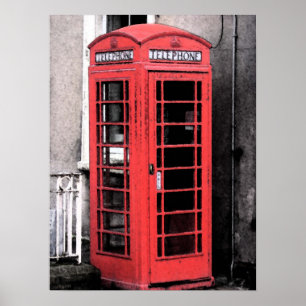 British Phone Booth Fresco Poster