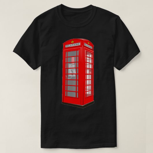 British Phone Booth London England Rotes Telefon B T-Shirt (Design vorne)