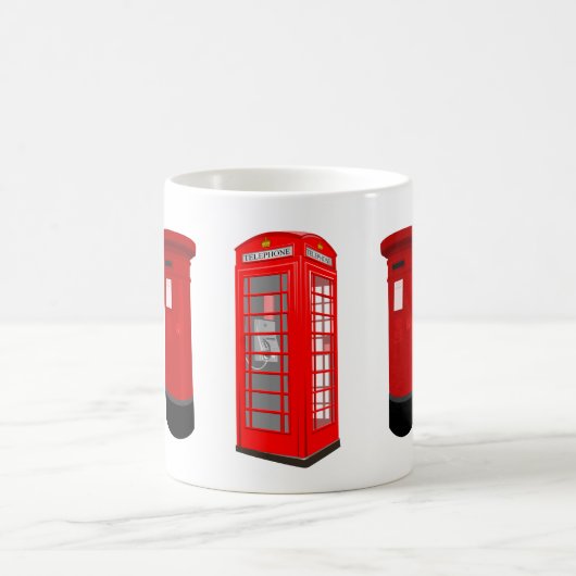 British Phone Booth & Post Box Mug Kaffeetasse (Mittel)