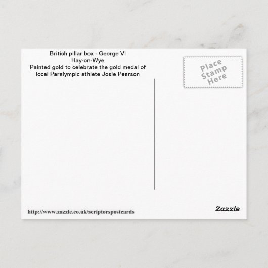 British pillar box - George VI Postkarte (Rückseite)