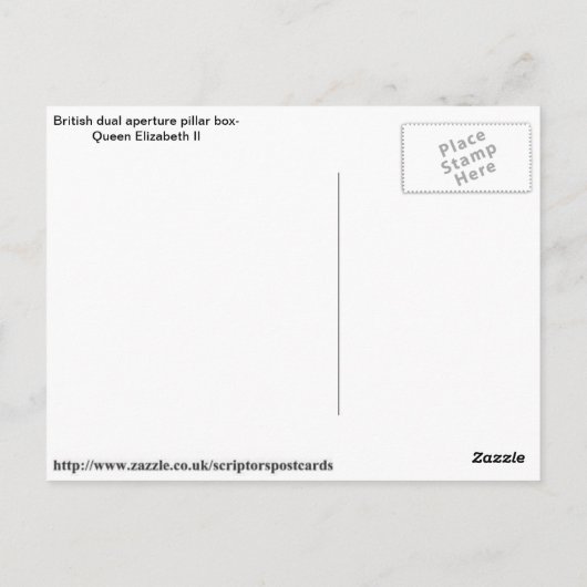 British pillar box postcard postkarte (Rückseite)