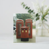 British Pillar Box und Telefonkabinen Postkarte (Stehend Vorderseite)