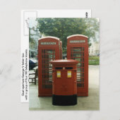 British Pillar Box und Telefonkabinen Postkarte (Vorne/Hinten)