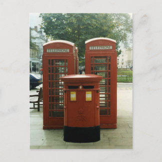 British Pillar Box und Telefonkabinen Postkarte