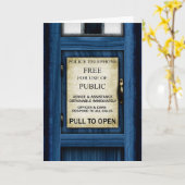 British Police Call Box Sign Greetings Card 2 Karte (Gelbe Blume)