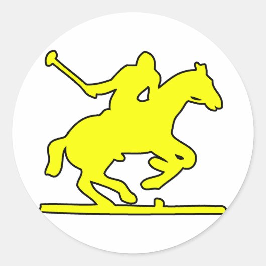 British Polo Sport Horse Player Silhouette Ponies Runder Aufkleber (Vorderseite)