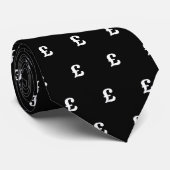British pound money sign neck tie gift for him krawatte (Gerollt)