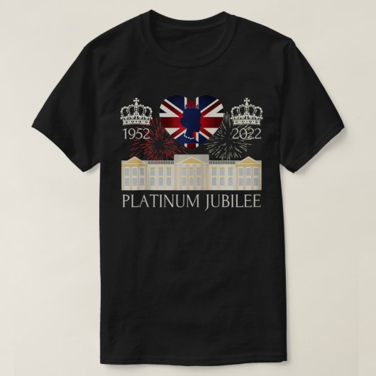 British Queen Monarchy Platinum Jubilee 70. Anniv T-Shirt (Design vorne)