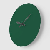 British Racing Green Solid Color Große Wanduhr (Winkel)