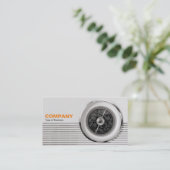 British Radio Dial - Warm, schwarz und weiß Visitenkarte (Stehend Vorderseite)