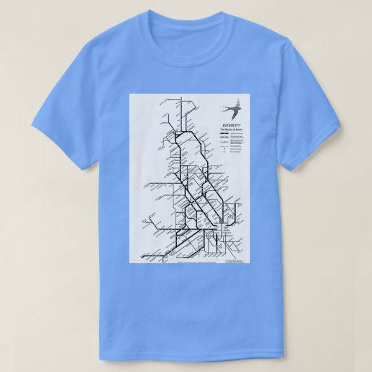 British Rail Intercity Carriage Map 1993 T-Shirt (Design vorne)