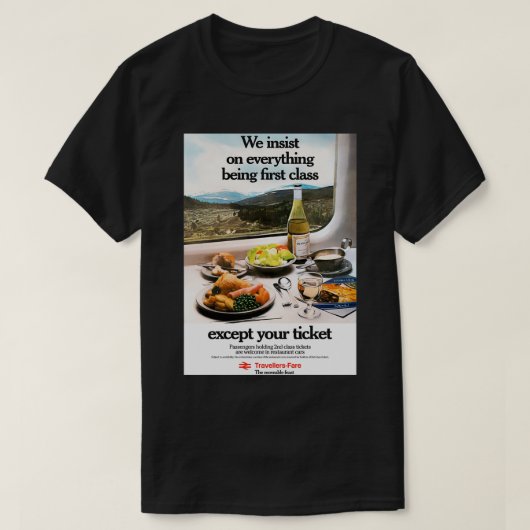 British Rail Traveller Fare 2 Class Poster T-Shirt (Design vorne)