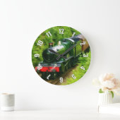 British Railway Steam Train Art V Große Wanduhr (Zuhause)