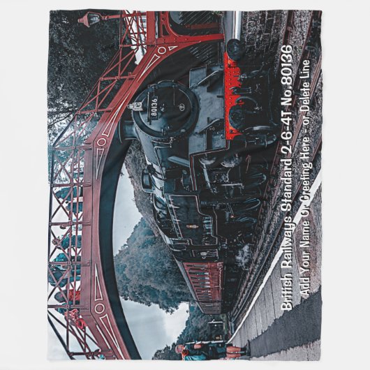 British Railways 2-6-4T No.80136 - Name hinzufügen Fleecedecke (Vorderseite)
