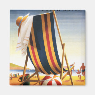 British Railways Beach Chair und Ball Poster Magnet