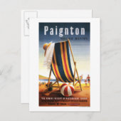 British Railways Beach Chair und Ball Poster Postkarte (Vorne/Hinten)
