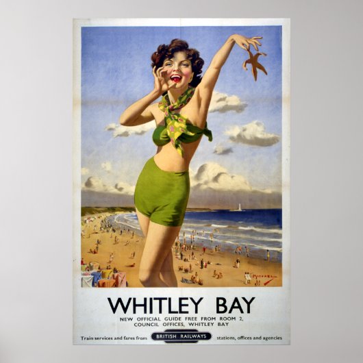 British Railways Whitley Bay 1949 Poster (Vorne)